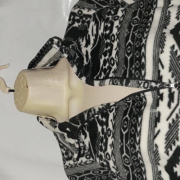 EDDIE‎ BAUER Fleece Pullover Aztec Print Quarter Zip Cozy Comfy  Black Gray XXL - Picture 3 of 6